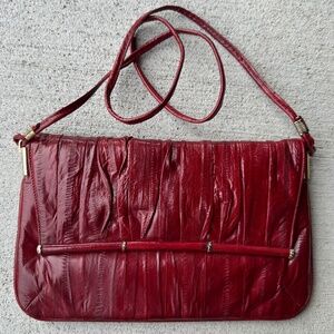 genuine EEL SKIN PURSE w/suede interior